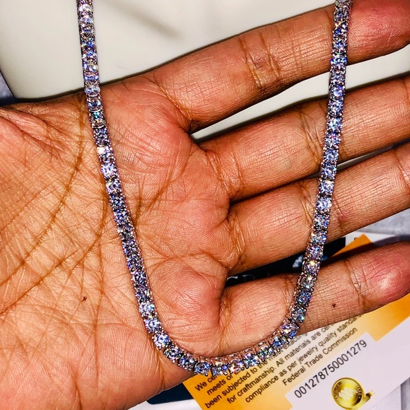 GRA certified VVS D clarity Moissanite diamond tennis necklace PASS diamond test - Picture 8 of 9